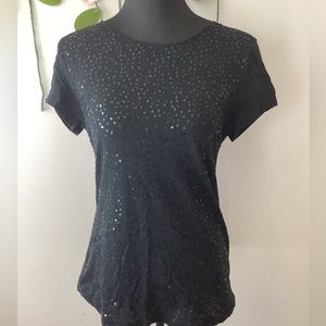 Women’s round neck sequin top